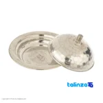 Zanjan Copper Butter Dish Elegant Design 13x13x8 cm - Side view showing profile and structure