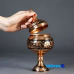 Diamond Cut Copper Chocolate Bowl L03 - Front view showing design and key details