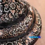 Fakher Copper Fruit Bowl Diamond Engraved - Front view showing design and key details