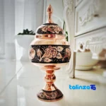 Isfahan Copper Chocolate Bowl Diamond Cut design and key details (Front view)