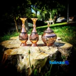 Front view of Diamond Cut Copper Vase design and key details