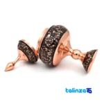 Diamond Cut Copper Chocolate Bowl Floral Design and key details (Front view)