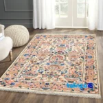 Top view of Kashmar Handwoven Rug Elegant Design pattern and color tone