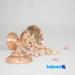Zanjan Copper Sugar Bowl Rose Design and key details (Front view)