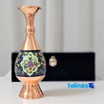 Front view of Negarestan Copper Vase Artistic Design and key details