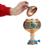 Diamond Cut Copper Candy Dish design and key details (Front view)