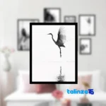 B-1108 Decorative Wall Art Set - Black and White Wall-mounted design key details (Front view)
