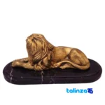 Front view of Sitting Lion Statue - Elegant Bronze Craftsmanship design and key details