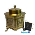 River Brass Hexagonal Chocolate Bowl 10x10x15 cm - Front view showing design and key details