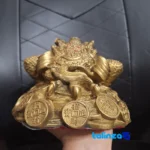 Front view of China Bronze Frog Statue Set - Elegant Design and key details