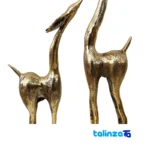 Package front of H-1185 Brass Deer Statue Decorative Set product labeling and brand
