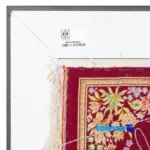Detail view of C Persia Handwoven Tapestry Miniature Hunting Scene pile texture close-up