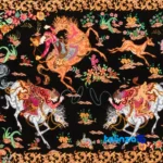Detail view of Si Persia Handwoven Tapestry Hunting Scene pile texture close-up
