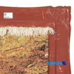 Detail view of C Persia Handwoven Carpet Tapestry Autumn Scene pile texture close-up