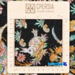 Detail view of C Persia Handwoven Tapestry Miniature Hunting Scene pile texture close-up