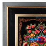 Packaging view of Si Persia Handwoven Tapestry Floral Design label and