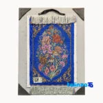 Detail view of Handmade Carpet Wall Art Floral Design pile texture close-up