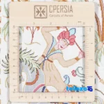 Detail view of Si Persia Handwoven Carpet Wall Art Hunting Scene pile texture close-up