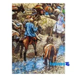 Detail view of Handmade Carpet Wall Art Miniature Design Silk pile texture close-up