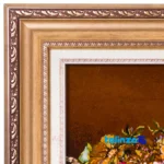Detail view of C Persia Handwoven Carpet Wall Art Flower Basket pile texture close-up