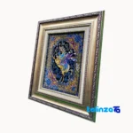 Detail view of Handmade Fantasy Tapestry Hunting Scene pile texture close-up