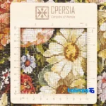 Detail view of Si Persia Handwoven Carpet Floral Basket Art pile texture close-up
