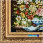 Packaging view of Mirnazami Handwoven Tapestry Floral Design White Vase label and