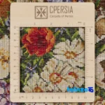Detail view of Si Persia Handwoven Carpet Wall Art Floral Design pile texture close-up