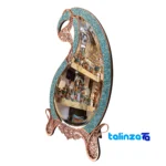 Packaging view of Magnificent-Art Turquoise Mirror Candleholder Set Decorative Copper label and