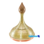Packaging view of Faakhir Royal Copper Inlaid Candy Bowl Vase Set 54 x 20 label and