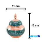 Packaging view of Shahpasand Turquoise Copper Tea Set 47 x 33 label and