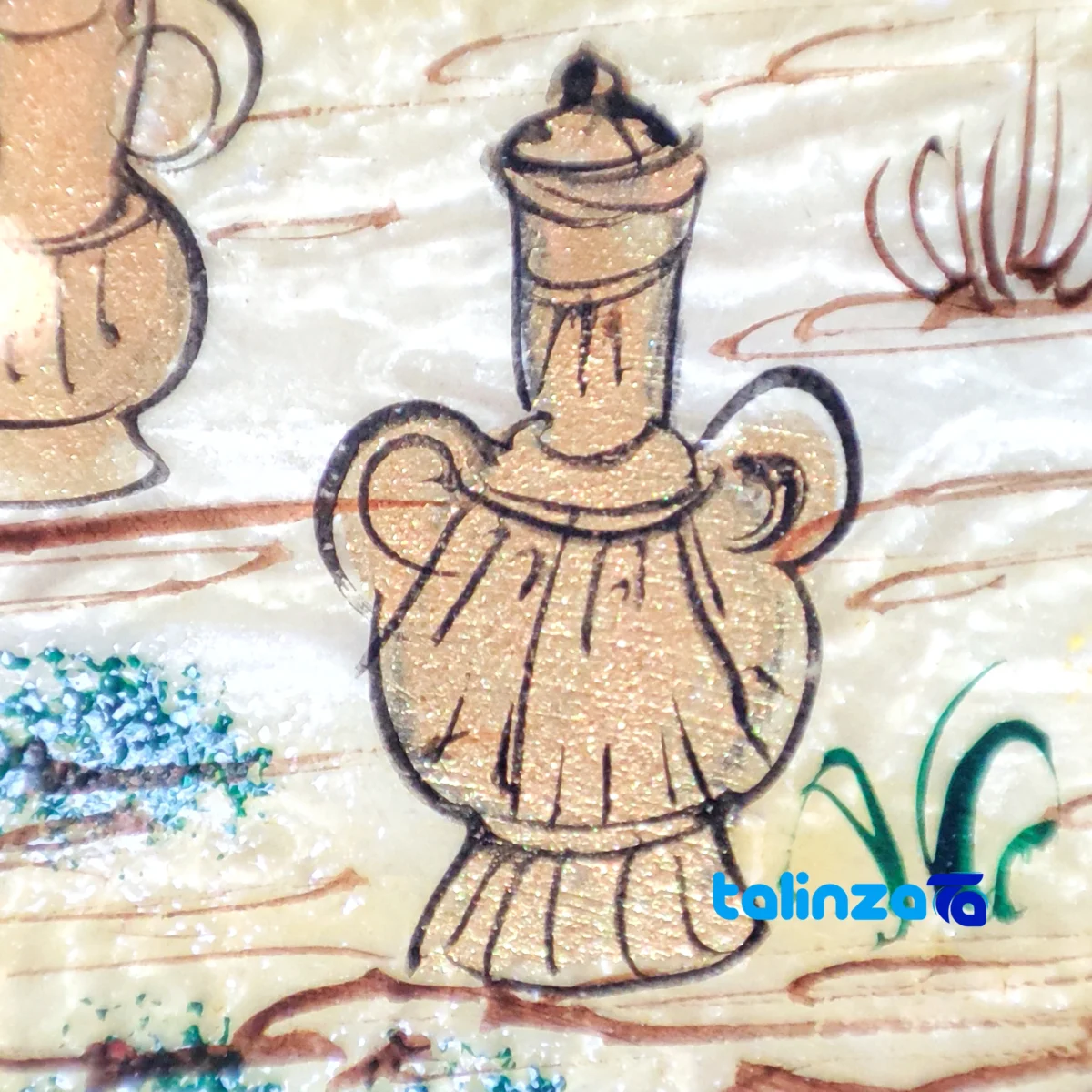 Front view of Fakher Handmade Marquetry Chessboard HQ70Magnificent Art cut and waistband design