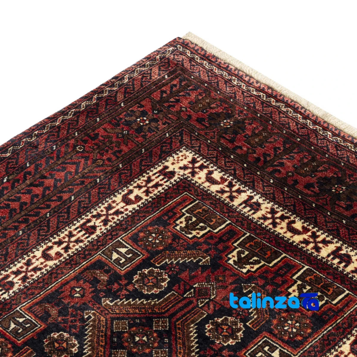 Baloch Handwoven Rug Model 19.11.3145 Navy Blue 293x103x1 cm - Weave close-up showing material and craftsmanship