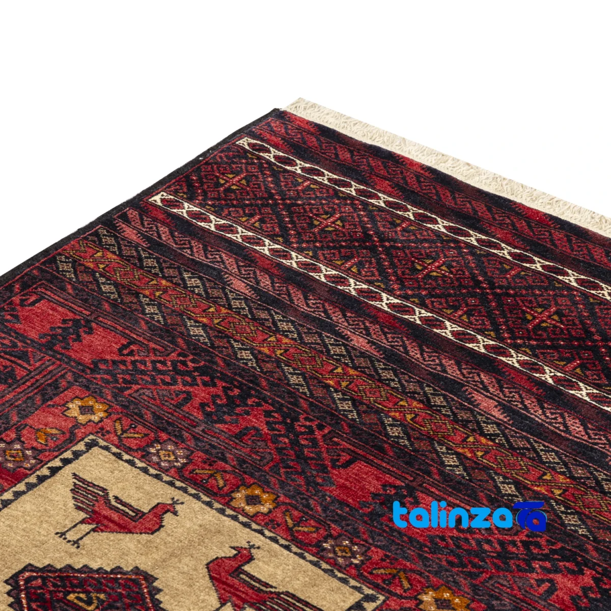 Handwoven Persian Carpet Model Baluch material and craftsmanship (Weave close-up)