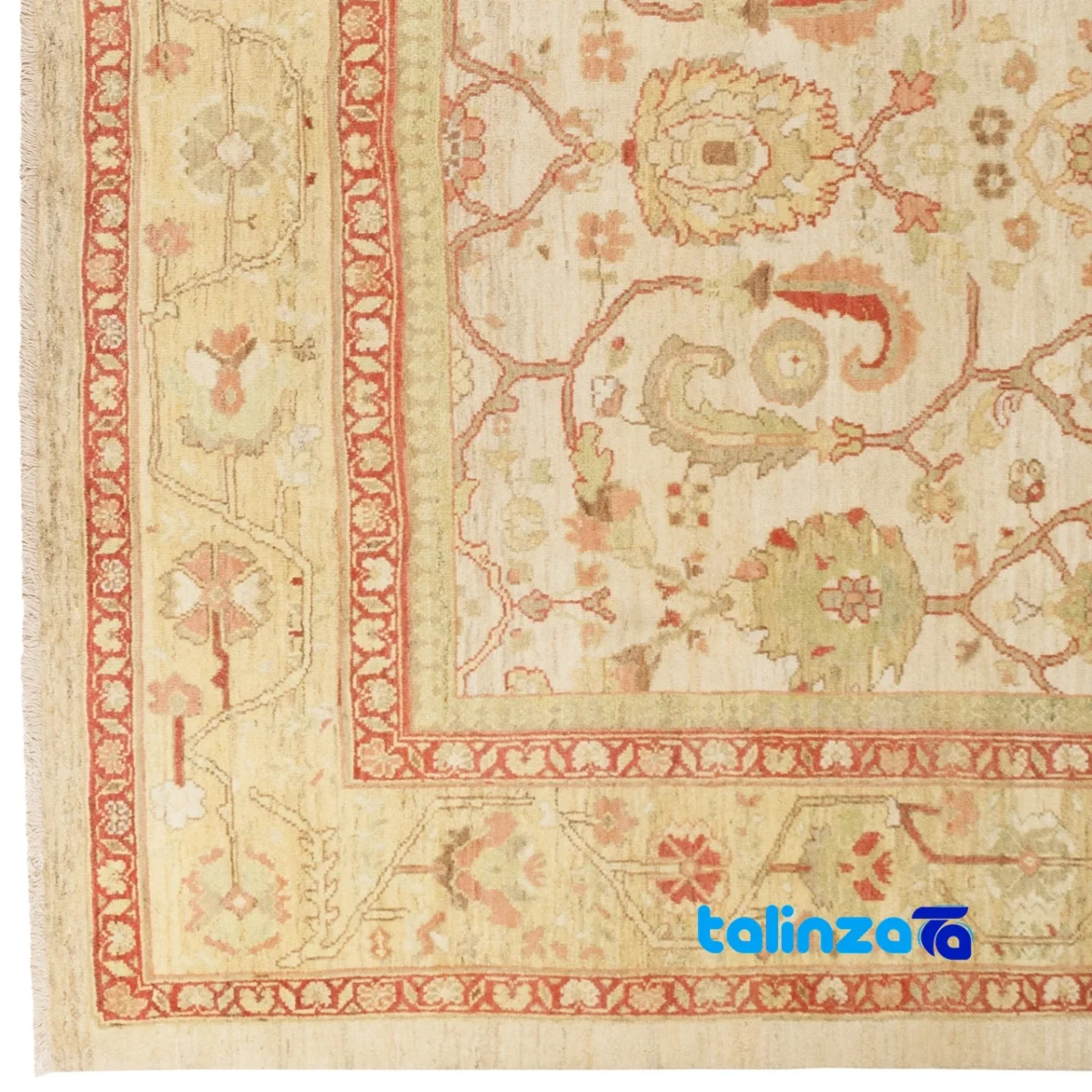 Weave close-up of C Persia Handwoven Carpet Elegant Cream Design material and craftsmanship
