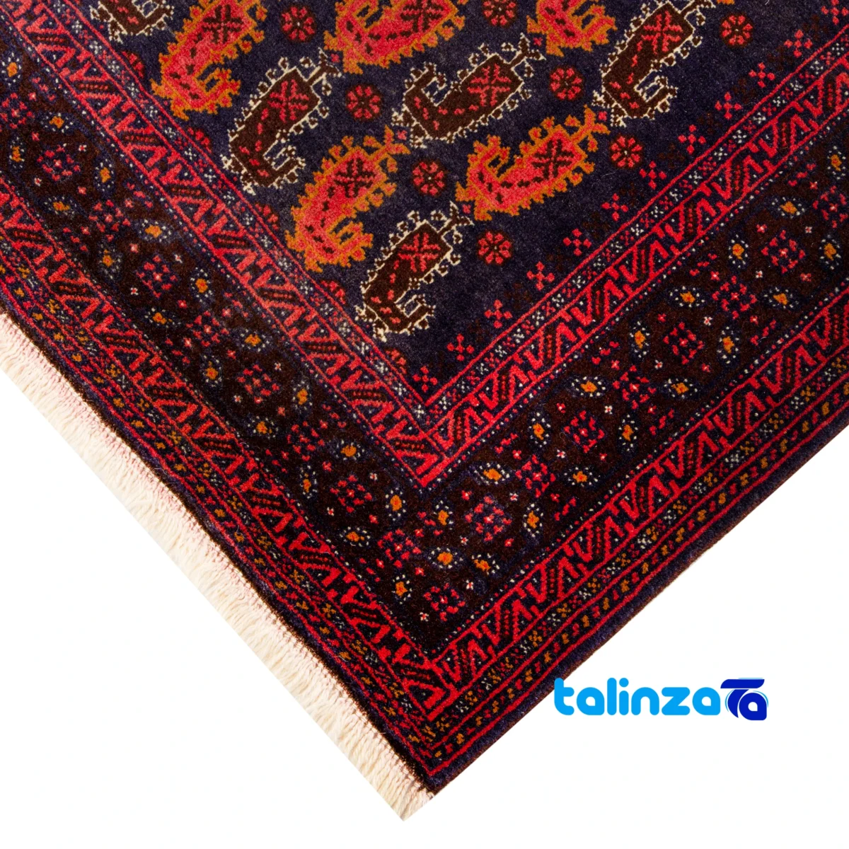 Baloch Handwoven Rug Model 231313 Navy Blue material and craftsmanship (Weave close-up)