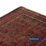 Baloch Handwoven Carpet Elegant Design - Detail view showing pile texture close-up
