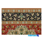Persian Handwoven Rug Latchak Design Cream - Detail view showing pile texture close-up