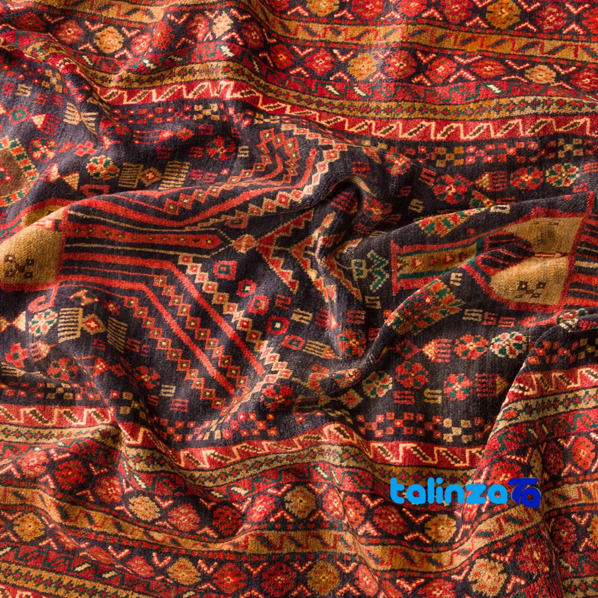 Weave close-up of Handwoven Persian Runner Rug Baloch Pattern 272 x material and craftsmanship