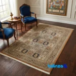 Handmade Persian Rug MS115 Brown material and craftsmanship (Weave close-up)