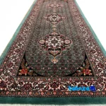 Bijar Handwoven Runner Fish Design Green label and packaging view)
