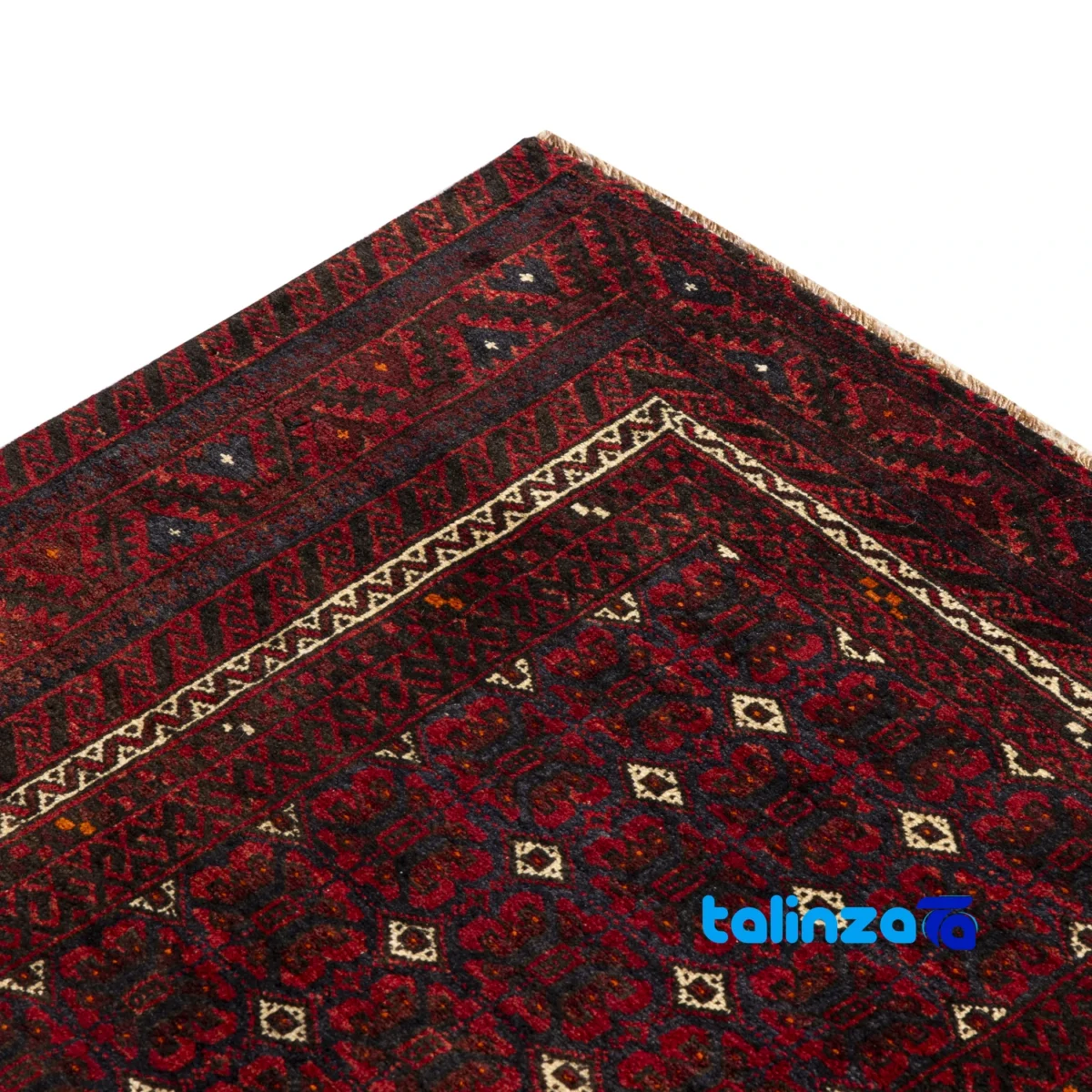Baloch Handwoven Rug Unique Design - Detail view showing pile texture close-up