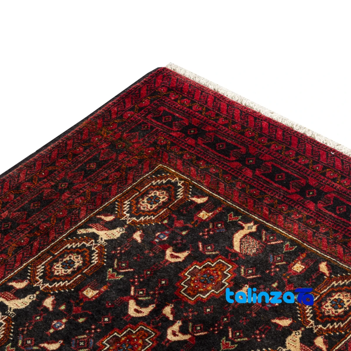 Baloch Handwoven Carpet Model 20.34.2834 Navy pile texture close-up (Detail view)