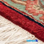 Handwoven Carpet Red Design 101952 - Weave close-up showing material and craftsmanship