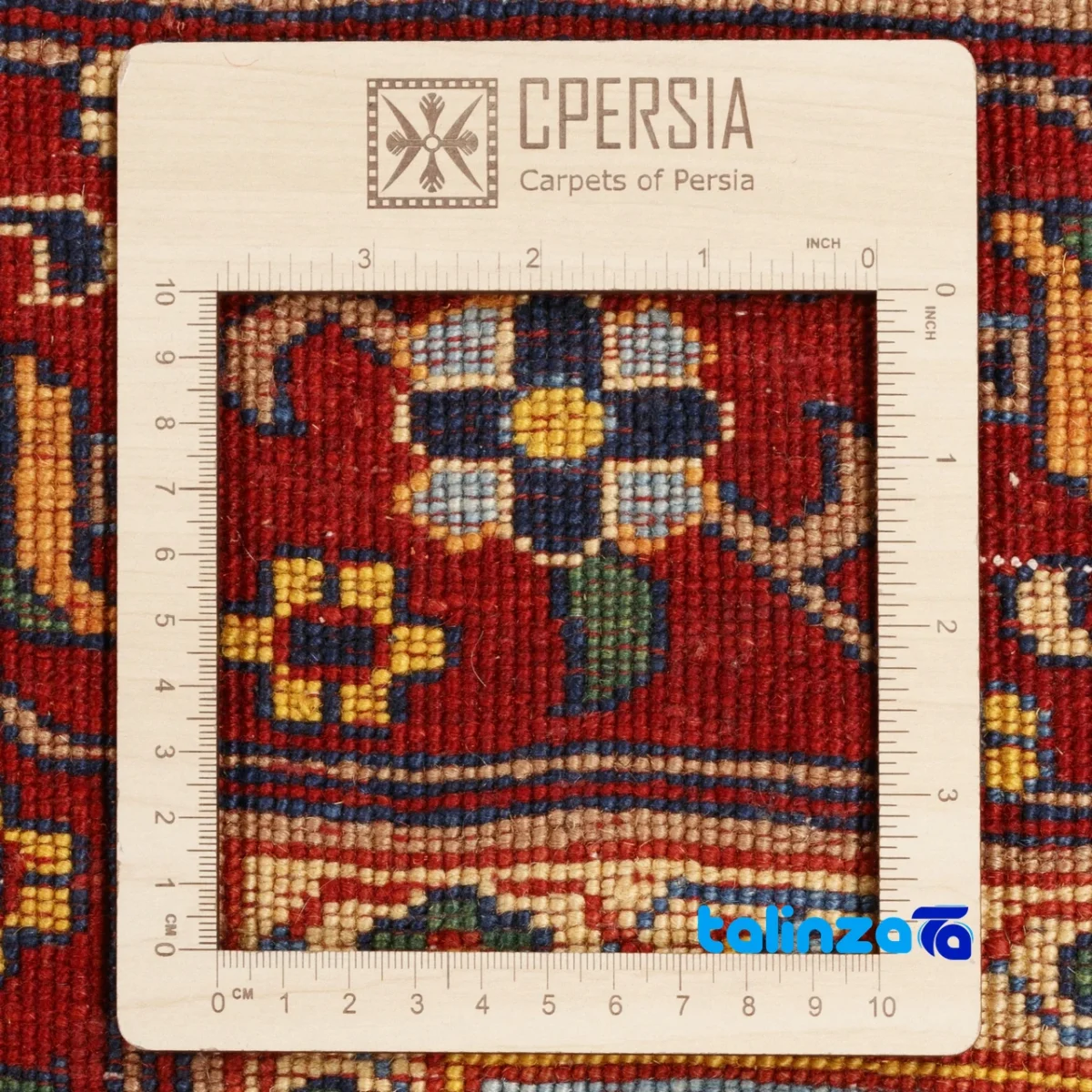 Detail view of Si Persia Handwoven Rug Elegant Navy Design pile texture close-up