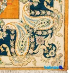 Detail view of Handwoven Carpet Red Floral Design 210 × pile texture close-up