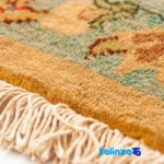 Handwoven Persian Rug Beige Floral Design pattern and color tone (Top view)