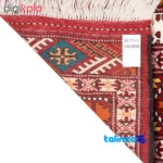 Weave close-up of Si Persia Handwoven Rug Geometric Design Cream material and craftsmanship