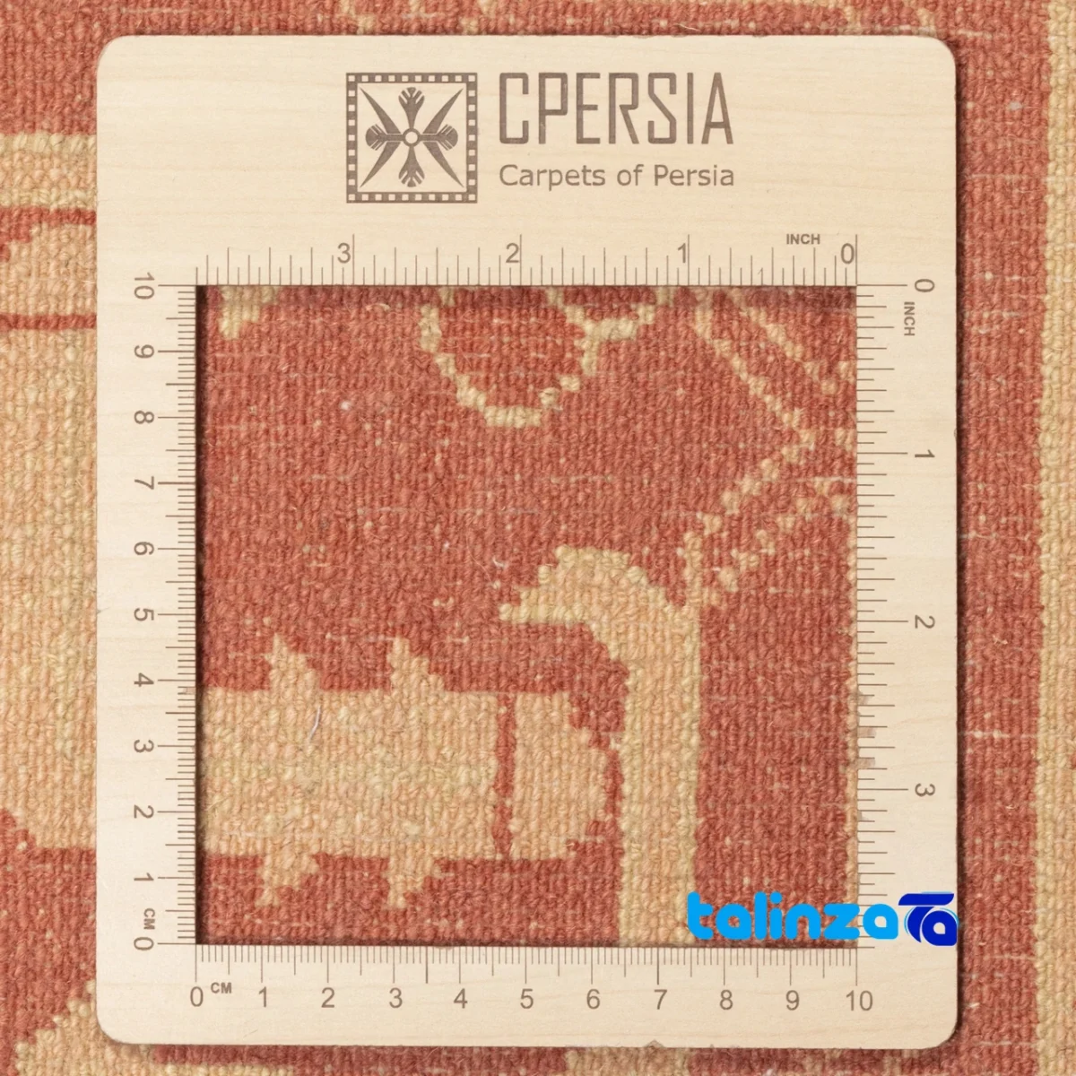 C Persia Handwoven Rug - Elegant Peach Design material and craftsmanship (Weave close-up)