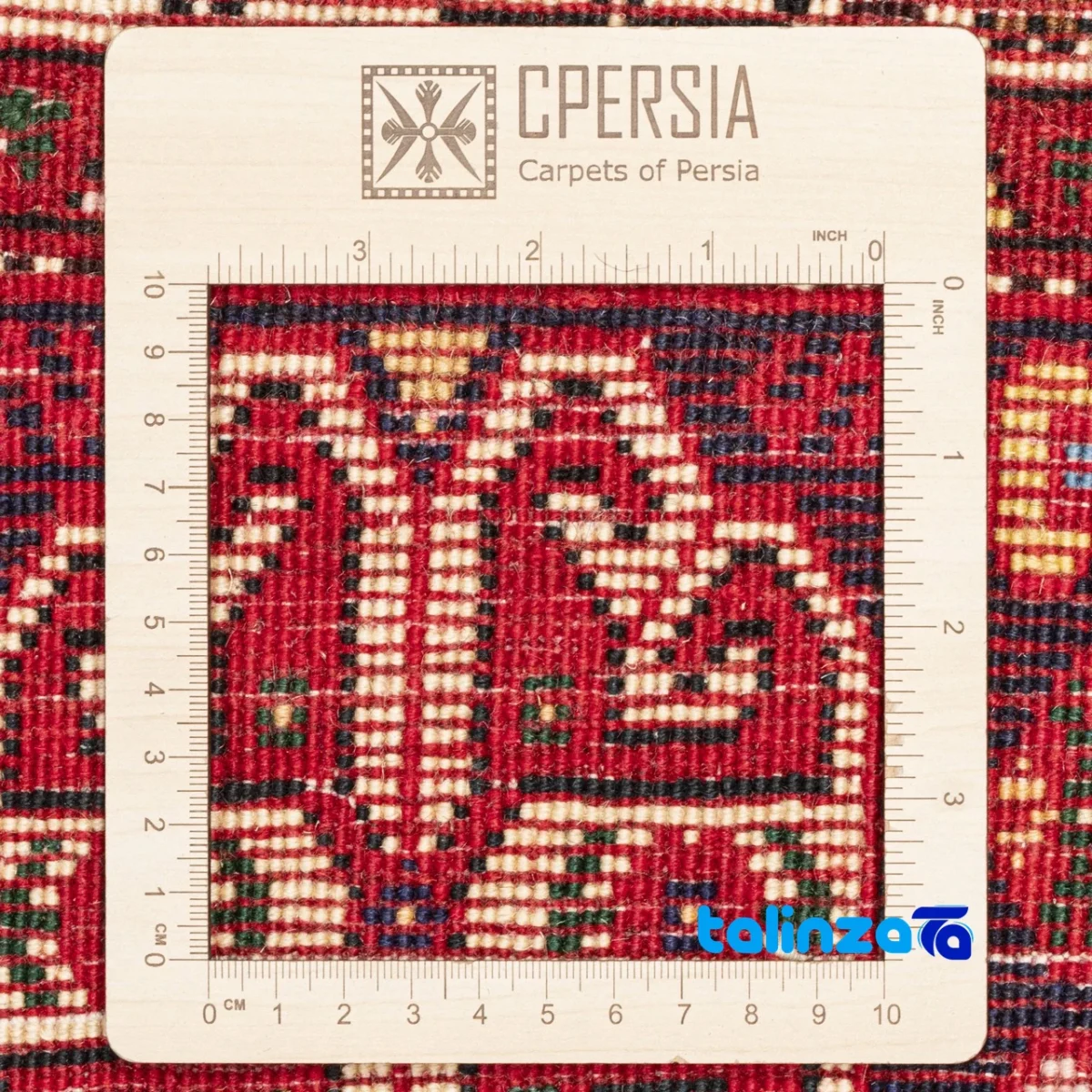 Detail view of Persia Handwoven Rug Red Luxury Design 155 x pile texture close-up